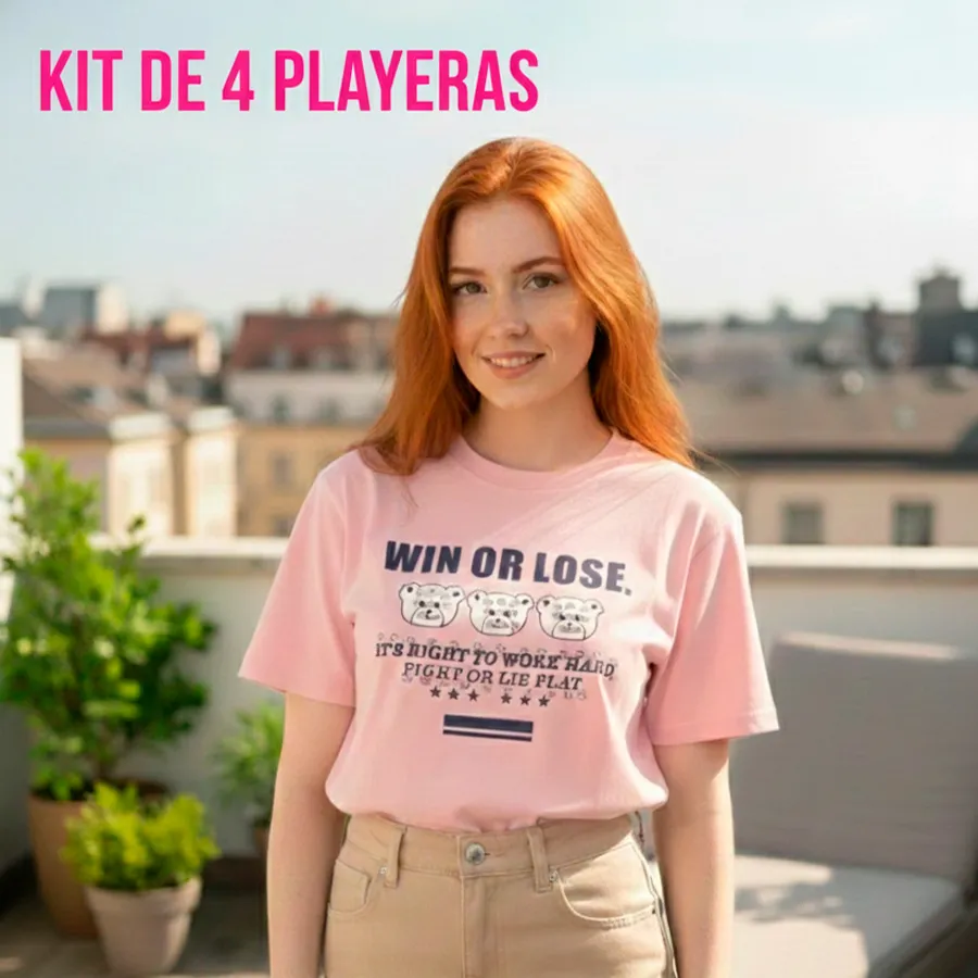 PLA-BRILLA KIT DE 4 PLAYERAS 7845